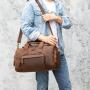 Custom travel bag crazy horse genuine leather handbags for men vintage business trip big totes hand bag with high quality