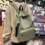 ZF162 Solid Color Nylon Shoulder Bag Female High School Backpack Male College Students Schoolbag Waterproof Wear-resistant