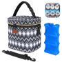 Print Pattern Leakproof Breast Milk Cooler Breastmilk Storage Bag Portable Breast Milk Cooler Bag With Contoured Ice Pack
