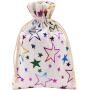 Gelory 5x7 Inch Color Star Burlap Gift Linen Drawstring Bags Jewelry Pouches For Party Wedding Favors Crafts