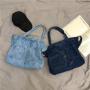ZR620 Woman Bag Denim Fashion Scarves Female Working Comfortable Portable Shoulder Underarm Bag Girl Versatile Tote Bag Shopping
