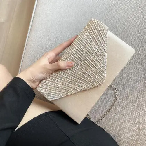 Cheap Women's Clutch Bag Evening Bags Champagne Wedding Cocktail Party Flap Clutch Shoulder Bag With Chain Ladies