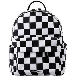 Gelory Unisex Plaid Nylon Female Travel Day Pack Laptop Backpack Book School bags School Casual Rucksack Women Bag