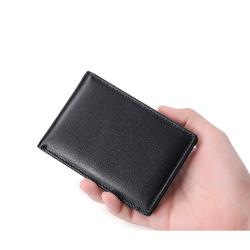 KBW223 New European and American Men's Fashion Leather Wallet Anti-RFID Theft Short Hand Push Card Space Money Clip