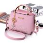 New Women's Handbag Fresh Embroidery Korean Version Single Shoulder Crossbody Bag Pu Pendant Women's Bag