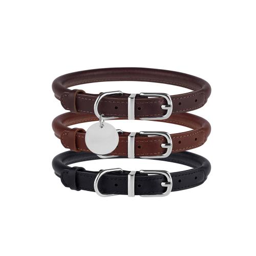Factory eco-friendly high quality luxury genuine leather dog collar