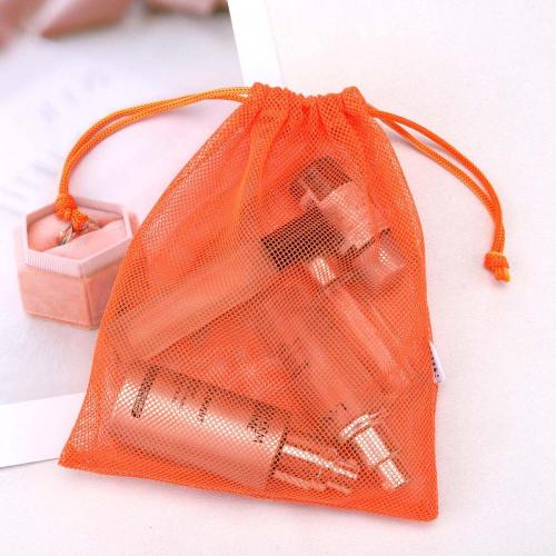 Custom Logo Label Nylon Mesh Drawstring Bag For Skincare Packing Wholesale Nylon Mesh Net Bag