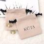 Custom Logo Printed Mini Cotton Twill Ring Earring Storage Bag Recycled Drawstring Cotton Necklace Jewelry Pouch