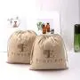 Hot Sale Natural Cotton Canvas Sachet Shopping Bag Custom Logo Printed Cotton Double String Dust Packaging Canvas Pouch
