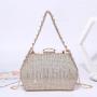 New rhinestone chain shoulder bag handbags silvery fashion purses ladies crossbody bags box evening clutch bag pochette femme