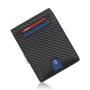 Wholesale Leather Slim Metal Money Clip Wallet Carbon Fiber Leather Card Holder Wallets for Men