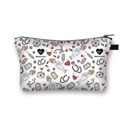 Make Up Pu Leather Flowers 3D Print Fashion Women Brand Makeup Insulated Cosmetic Bag