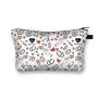 Make Up Pu Leather Flowers 3D Print Fashion Women Brand Makeup Insulated Cosmetic Bag