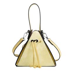2024 Custom Drawstring Pyramid Vegan Leather Handbag For Women Ladies Luxury Bag