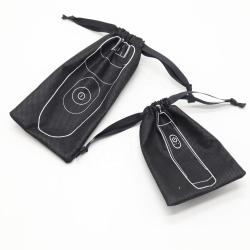Custom Logo Printed Black Drawstring Non Woven Razor Comb Hair Stick Hair Drier Packaging Bag Non Woven Dust Pouch