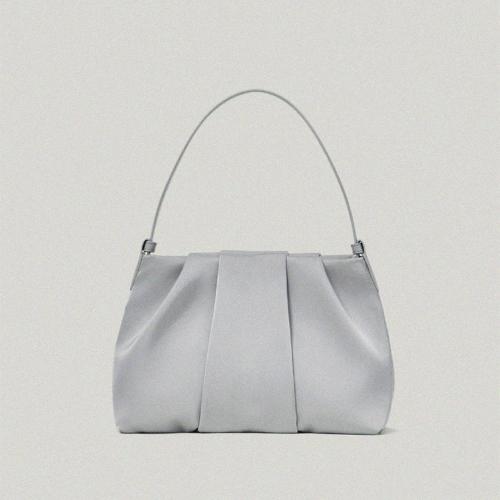 2024 Custom Small Pu Leather Ladies Cross body Pleat Wrinkle Nylon Casual Shoulder Bag Women Bucket Mini Handbag