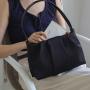 2024 Custom Small Pu Leather Ladies Cross body Pleat Wrinkle Nylon Casual Shoulder Bag Women Bucket Mini Handbag