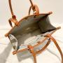 2024 Custom Stripe Canvas PU Tote Bags For Women Ladies Hand Bag Set With Pouch