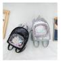 Manufacturer Custom Women Leather Ita Backpack PVC Window Clear Ita Bag for Pin Display