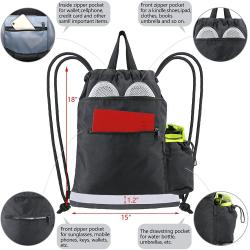 Gelory Fashion Drawstring Backpack Gym Backpack Sports Bag For Swim Women Men Workout Bag Draw String Back Sack For Soccer Beach Gear