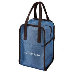 Custom Logo Food Delivery Aluminum Foil Thermal Insulated Tote Lunch Bag Insulated Cooler Picnic Bag