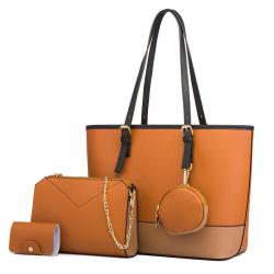 Female bag 2024 new elegant and fashion tote bag single shoulder bag card holder small pouch 4 in 1sets
