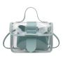 New Fashion Transparent Two Pieces Set Bag Custom Light Weight Girl Small Square Bag Wholesale Pvc Mobile Phone Bag