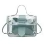 New Fashion Transparent Two Pieces Set Bag Custom Light Weight Girl Small Square Bag Wholesale Pvc Mobile Phone Bag