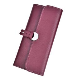 ZR381 New Women's Long Wallet PU Korean Edition Triple Fold Buckle Multi Card Soft Leather Clip Card Bag Spot Wholesale
