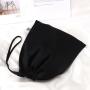 Custom Logo Printed Label Black Satin Drawstring Dust Bag For Shoes Hair Hat Soft Luxury Underwear Clothes Storage Satin Pouch
