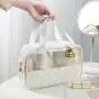 Custom Logo Transparent Make Up Bag Portable Beauty 3pcs Clear Makeup Set Bag Organizer trousse de toilette voyage