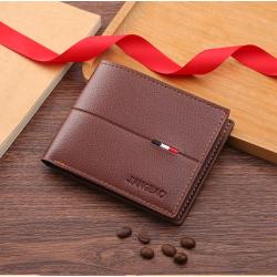 Hot Selling Men's Casual Short-Style Horizontal Wallet New Cross-Border Multi-Card Bank & Credit Card Holder Waterproof Feature
