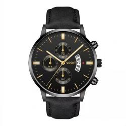 2022 Fashion Leather Man Wrist Watch Band Quartz Wristwatch Reloj Luxury Gold Watch Creative Men Quartz Wristwatches For Men