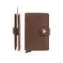 Wholesale Metal Front Pocket Wallet Genuine Leather Pop Up Metal Credit Card Holder Wallet