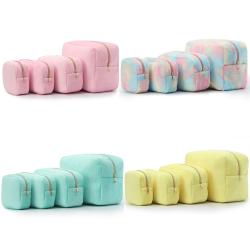 Keymay Custom Terry Cloth Towel Cosmetic Makeup bag Toiletry Zipper Pouch Bag Lady Toiletry Toweling Quilted Winter Bag