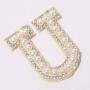 Keymay RTS Lightweight Personalized Varsity Self Adhesive Embroidered Letter Patch Sticker Patch Rhinestone Pearl Letter Patches