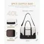 LOVEVOOK 3pcs/Set Travel Duffle Bag with Shoe Compartment & Wet Pocket Gym Sports Bag Overnight Weekender Bag for Women Men