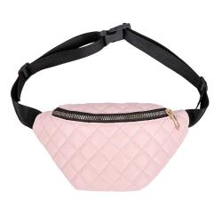 2024 Customized Quilted PU Leather Crossbody Fanny Pack For Women Embroidery