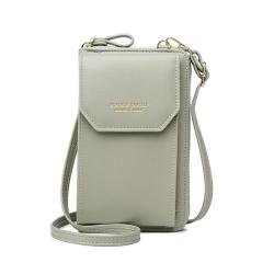 XL118 Imported Long Soft Leather Mini Women's Mobile Phone Bag Korean Shoulder Bag Zip Money Clip Crossbody Bag