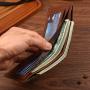 Men's short wallet patchwork vintage men's leather wallet multi card slot soft leather money clip factory