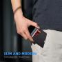 Slim Wallets Money Clip for Men Leather Card Holder Wallet RFID Blocking Front Pocket Bifold Minimalist Credit Card Case