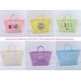Keymay Fashionable Cute Bright Color 6 Colors Large Tassel Canvas Travel Tote Plain Blank Canvas Fringe Tote Bags Beach Bag