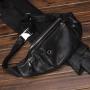 New Sheepskin Large Capacity Sports Men's Genuine Leather Chest Bag