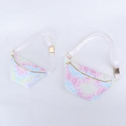 Keymay High Quality Gold Hardware Girls Multi-color Waterproof Nylon Waist Bag Tie Dye Crossbody Bag Kids Fanny Pack Waist Pack