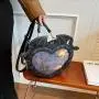 New Mini PU Color Contrast Niche Design Female Bag Custom Bat Shaped Ita Bag Love Convertible Backpack