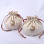 High Quality Round Bottom Cotton Twill Gift Wine Packaging Drawstring Pouch Eco Friendly Cotton Dust Bag
