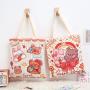 Hot Selling Reusable Natural Cotton Cute Cartoon Shopping Canvas Tote Bag Custom Logo Printed Wholesale