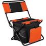Outdoor portable folding sport hiking hunting picnic camping stool fishing chair with backrest and cooler bag