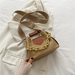 2023 New Korean Version Of Fashion Small Square Bag Trend Texture Chain Single Shoulder Bucket Bag Pu Leather Zipper Handbag