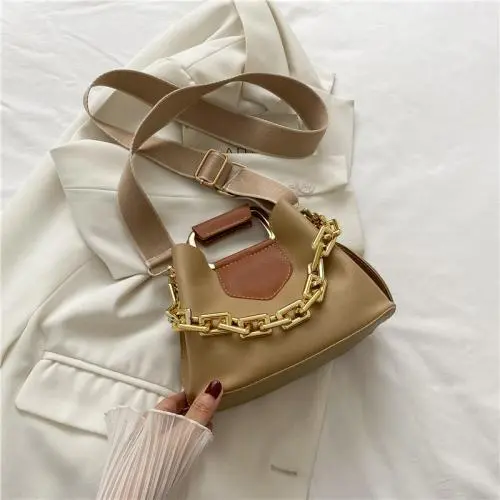 2023 New Korean Version Of Fashion Small Square Bag Trend Texture Chain Single Shoulder Bucket Bag Pu Leather Zipper Handbag